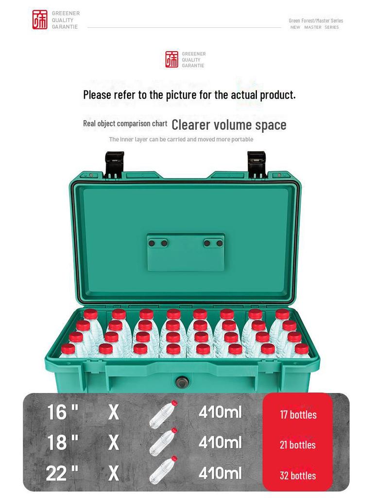 Green Forest Industrial Waterproof Multi-Function Tool Box - Large, Thickened, Portable Storage.