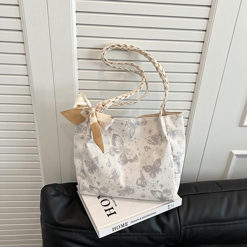 Leisure Large Capacity  New Summer Shoulder Bag Butterfly College Student Commuter Tote Bag Trendy and Fashionable