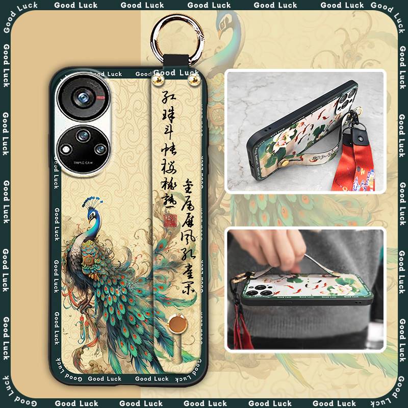 Langlebig Für Mama Handyhülle Für ZTE Blade V40S/Axon40 SE Armband Mode Stoßfest Handgelenkschlaufe Chinesischer Stil Staubdicht