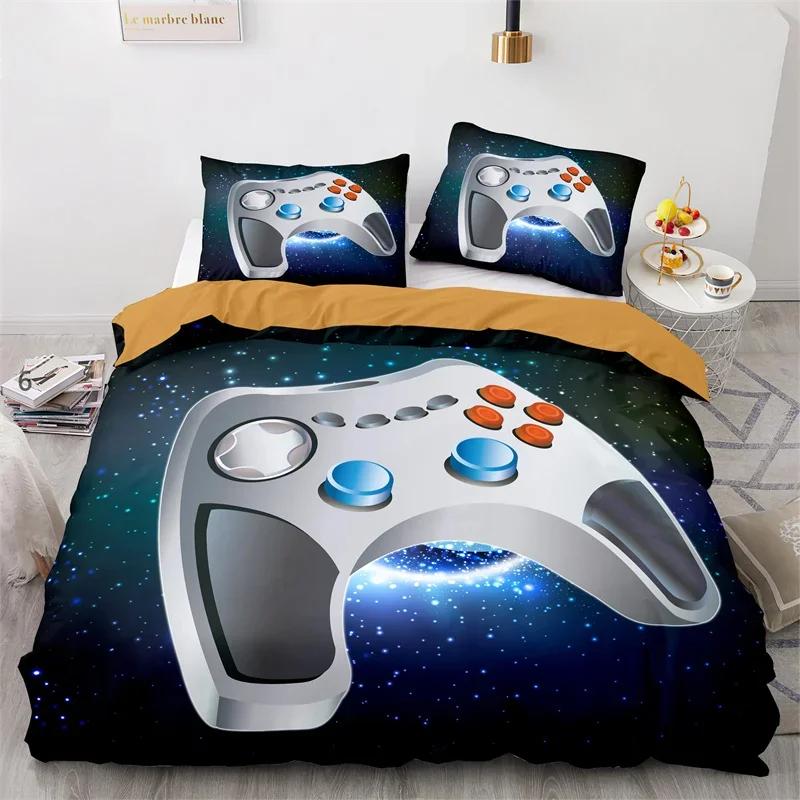 

Galaxy Gamepad Beding Set Microfiber Gamer Soft Duvet Cover Video Game Warm Comforter Cover Game Controler Comfortable Quilt Cover Twin Quen Sized 100*200cm Single