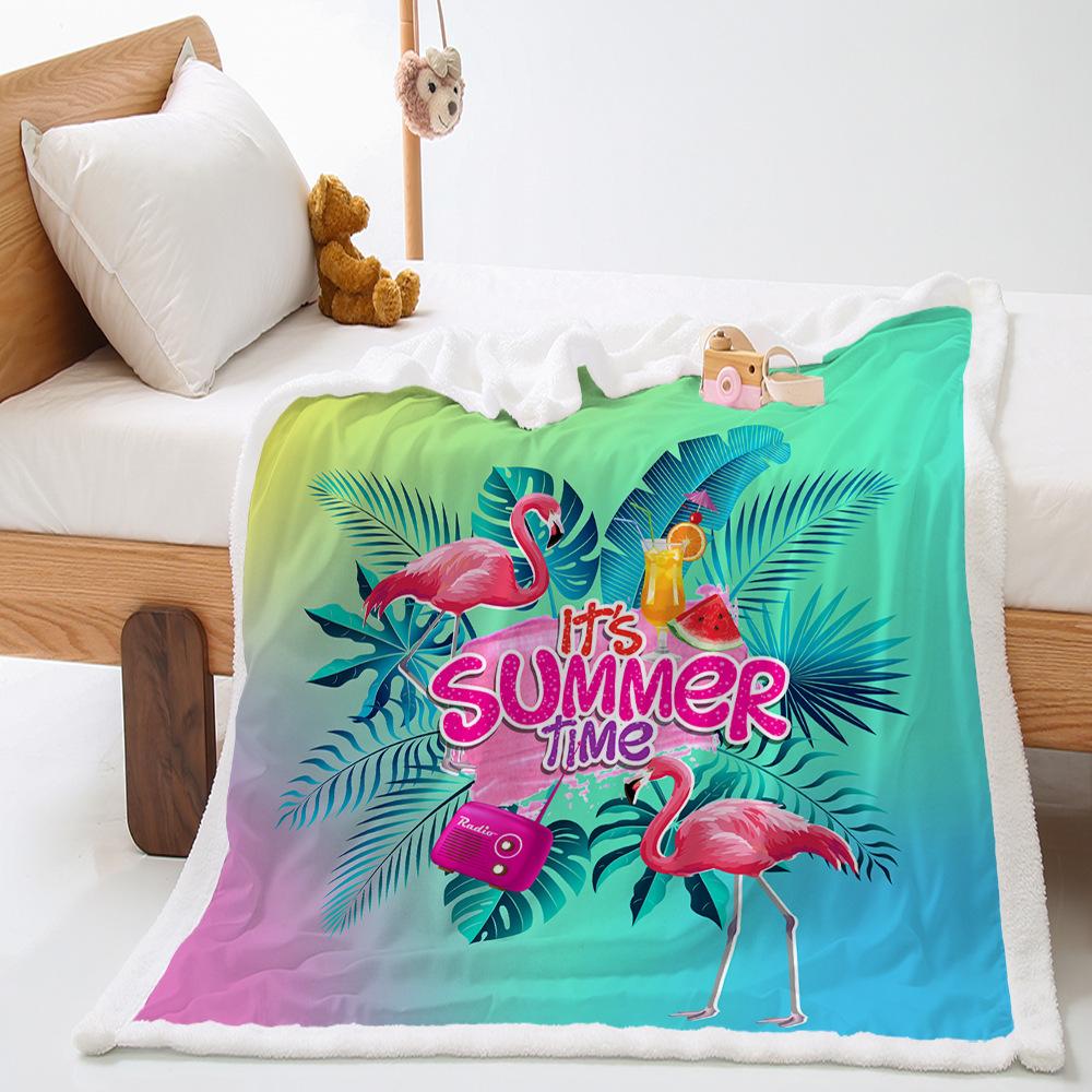 Lamb Fleece Blanket Animal Pattern Print Thickened Crystal Fleece Blanket Universal In All Seasons