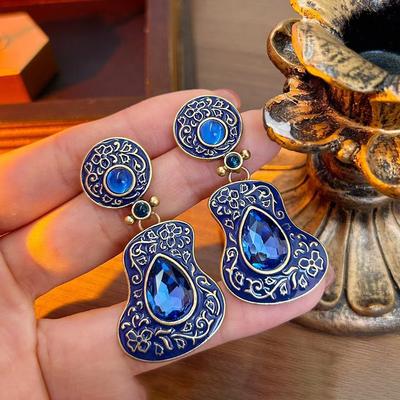Irregular Geometric Water Drop Fringed Earrings Fashion Long Stud Earrings Light Luxury High Sense Niche Earrings Women