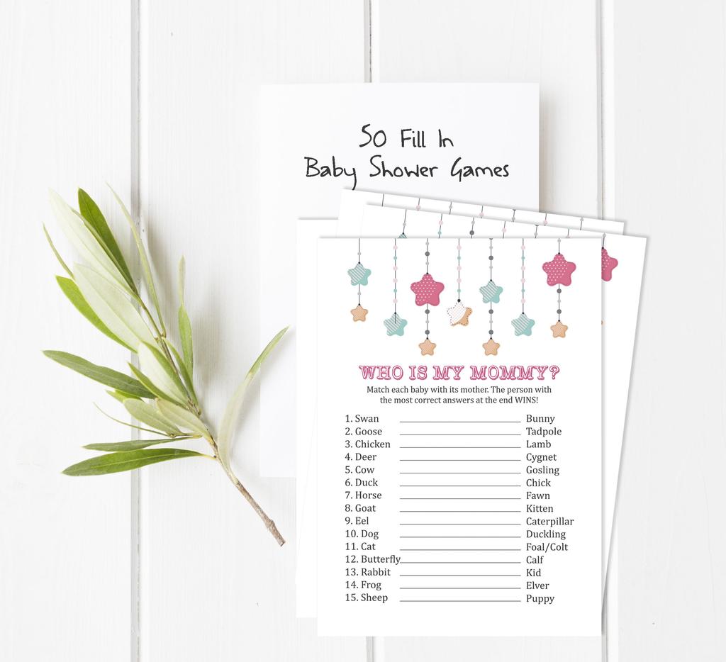 Inkdotpot 50 BabyA  AlphabetA  ABCA  GameA  Star Baby Shower Game Gender Neutral Party