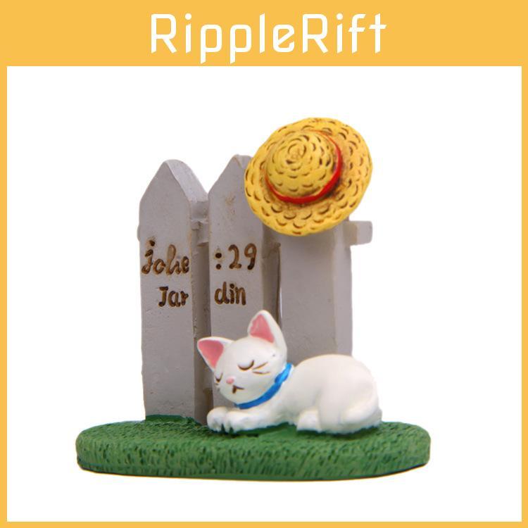 Resin Cartoon Cat Miniature Scene Table Decor For Office Desk Gift And Celebrations