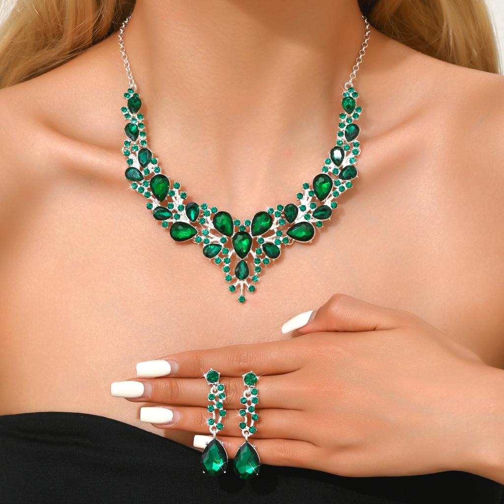 Exaggerated Fashion Spring/Summer Color Alloy Necklace Earring Set Suitable for Ball, Party, Wedding Matching