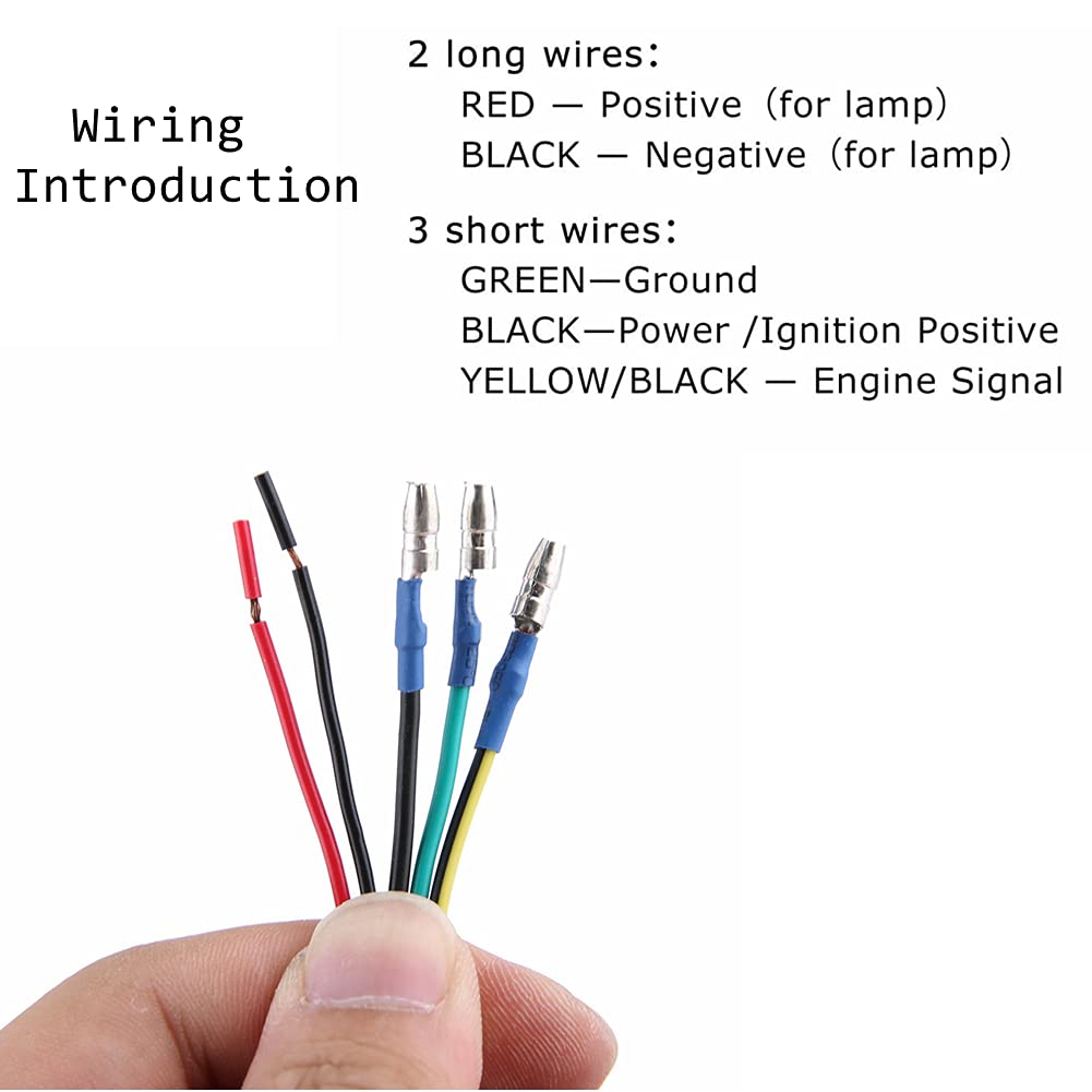 DC 12V Universal Motorcycle Tachometer Electronic Tach Meter Speedometer Gauge LED Backlight 13000 RPM Fit Single Cylinder Motor