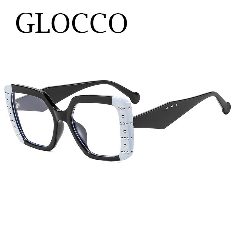 Square Anti-blue Light Large Frame Eyeglasses Fashion Street Optical Presbyopia Glasses Ladies Customization Myopia Glasses