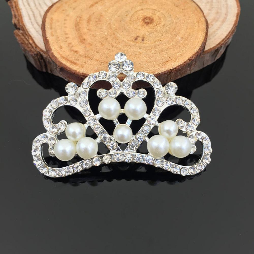 10Pcs Glamorous Crystal Pearl Crown Rhinestone Clothing Sewing Accessories  Bag серебряный