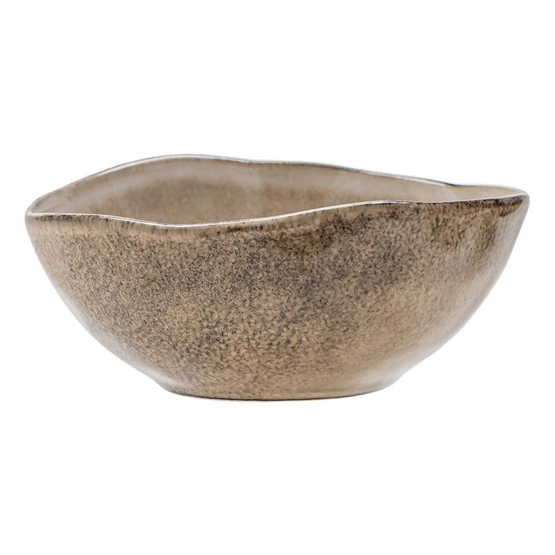 Retro Style Special-Shaped Bowls, Japanese-Style Ceramic Bowls, Kiln Variants, Tableware Plates, Household Vegetable Bowls, Salad Bowls, Vegetable Pla