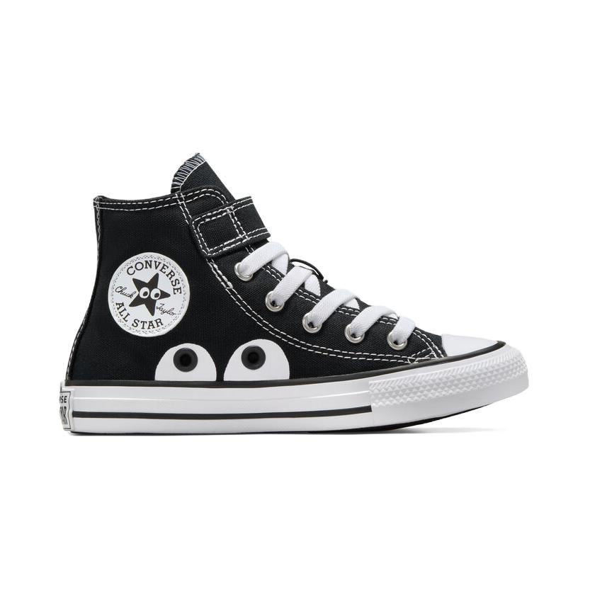 Converse Chuck Taylor All Star EasyOn High PS Eyes Kids Sneakers Black White A10385C