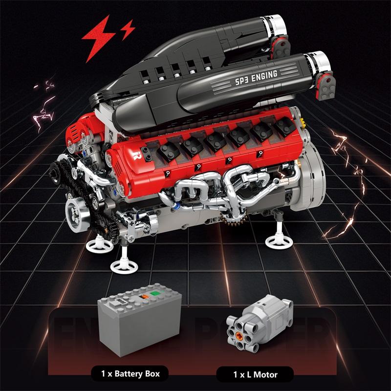 Brand new High-Quality Technical High-Quality V8 High-Quality Turbo High-Quality Engine High-Quality Building High-Quality Blocks Construction set
