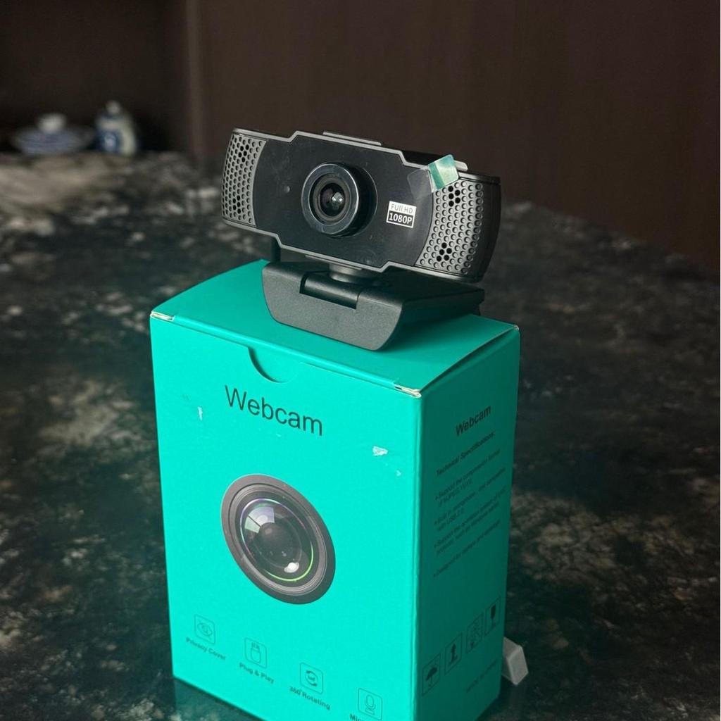1080P HD USB Webcam with Microphone and Fixed Focus