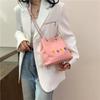 Canvas Small Bag for Women New Fashionable Fashionable Chain Letters and Bucket Bag for Students Girl Crossbody Bag
