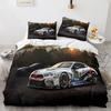 Speed Sports Car Duvet Set Racing Theme Luxury Quilt Set Bedding Set Three-Piece Set