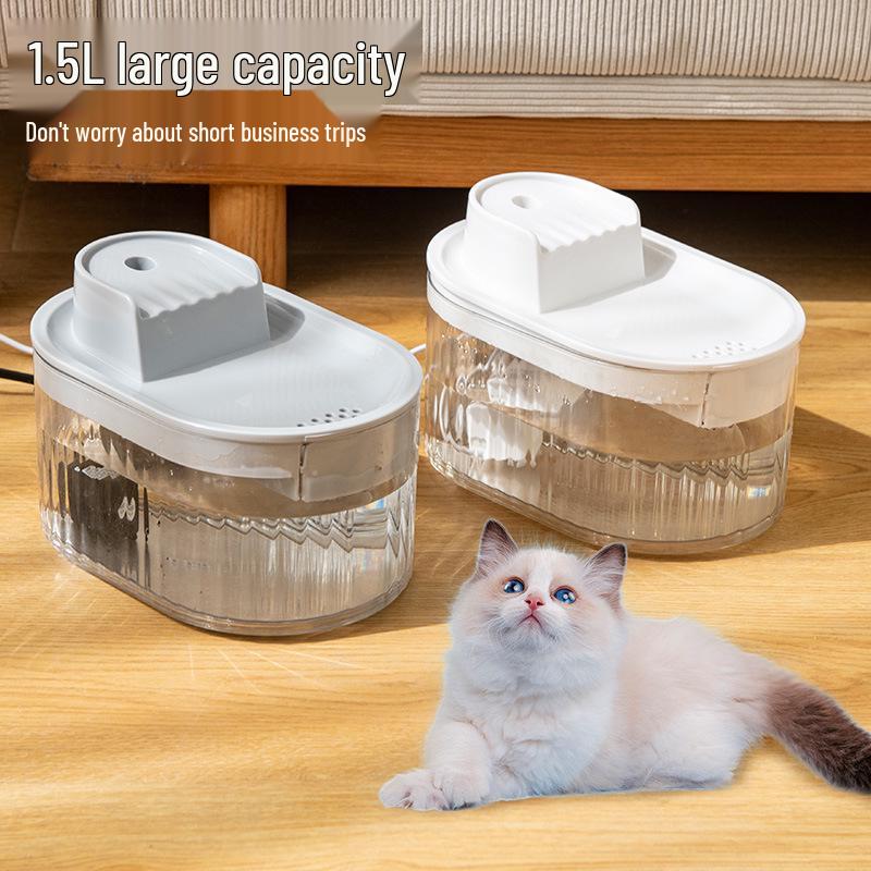 Smart Cat & Dog Automatic Water Dispenser with Elevated Food Bowl, 1.5L Capacity