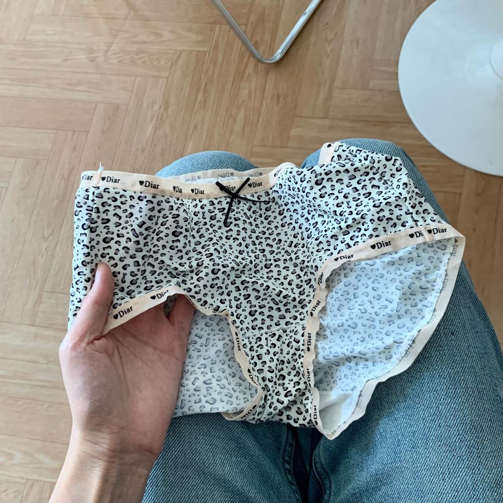Women's Spring Summer Letter Leopard Print Ice Silk Quick Drying Low Rise Panties