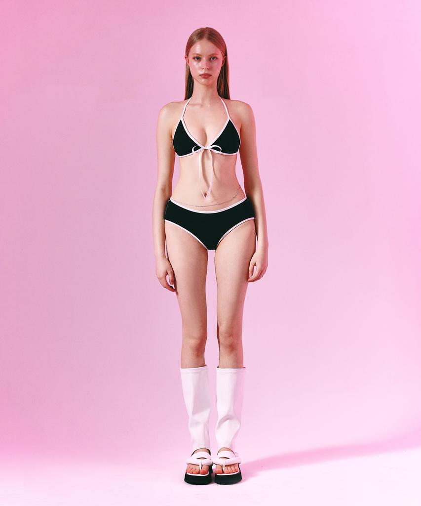VINAJ Ribbon Triangle Bikini Bra (Black)