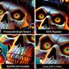 2D Door Flag, 1 Piece, Bizarre Halloween Garage Door Cover Flag - Skull and Spider Pumpkin Design