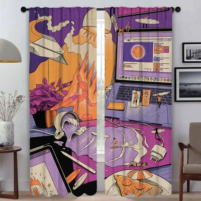 Imagination Záclony proti komárom 2 kusy Deliaca priečka Halloween Dekorácia Závesy do obývačky Závesy pre dieťa s fotoaparátom