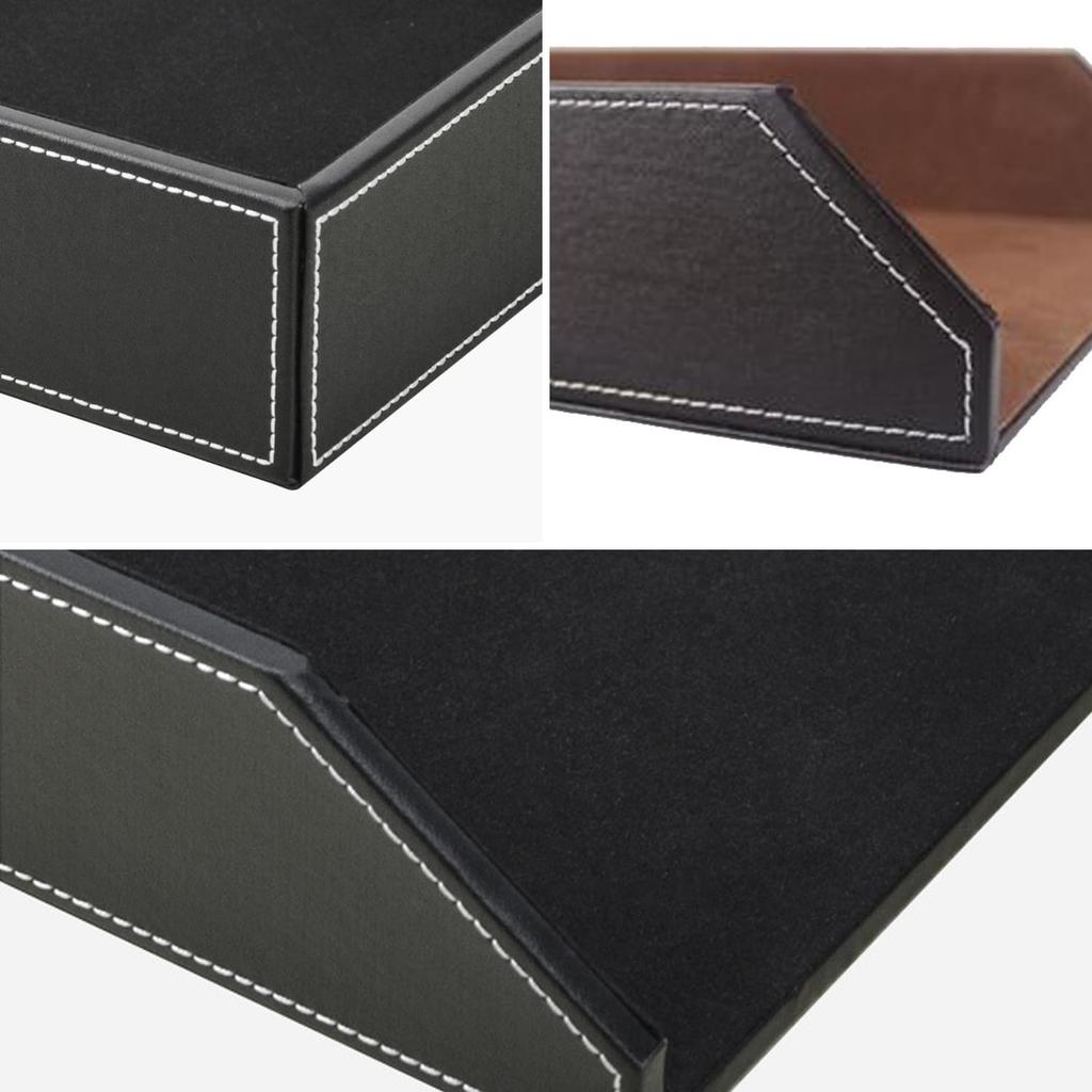 NYANDELMO ND-0069-R26-BN Document Case, Letter Case, A4 Size, Brown PU Leather, Document Tray, Letter Tray, Storage