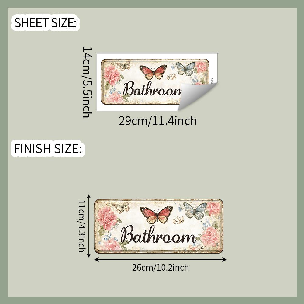 Bathroom Slogan Butterfly Poster Bathroom Home Beautification and Decoration Wall Stickers