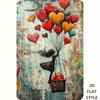 Romantic Heart Balloon Girl Metal Wall Sign Rustic D Flat Print Decor for Bedroom Sweet Plaque