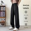 Men's Loose Fit Pleated Wide-Leg Straight Casual Pants
