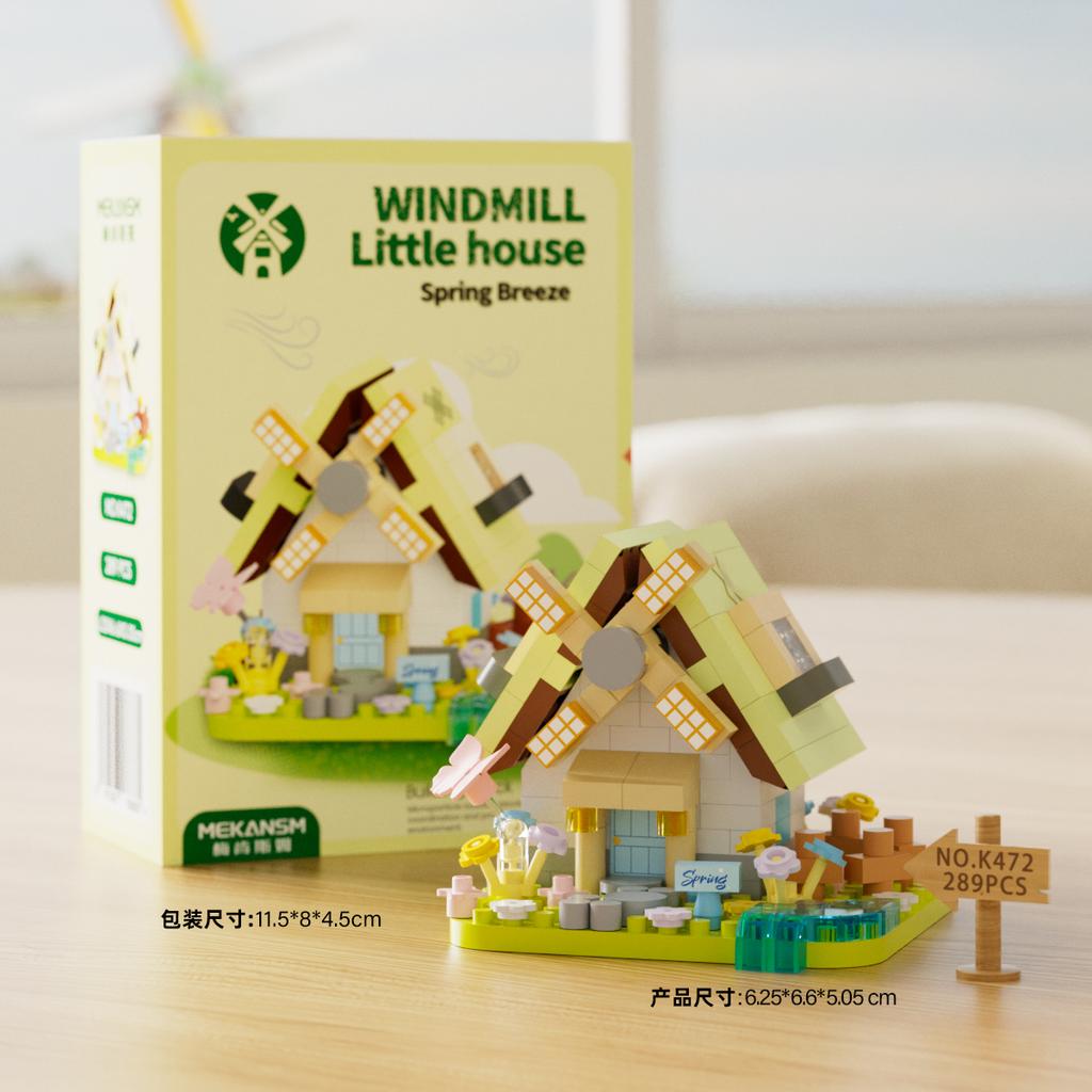 Non-Toxic Christmas Toys Four Seasons Cabin Building Blocks Micro Bricks Kids Educational Toys Diy Christmas Decorations Gifts