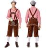 Men's Bavarian Red Plaid Beer Overalls Set - Traditional German Festival Wear