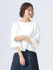 Beams Heart Tee with Lace Sleeves and Ponte Off One Size Women's L/S Pullover, White,