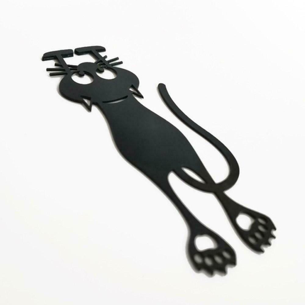 Cartoon Black Cat Bookmarks Hollowed-out Book Folder for Reading Lovers