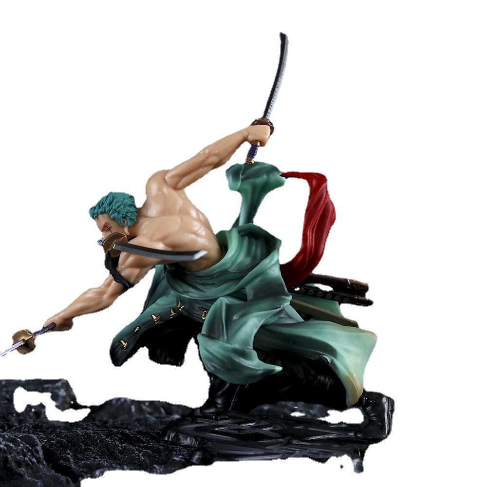 18cm Anime One Piece Banpresto Roronoa Zoro Drei Schwerter Stehend PVC Actionfigur Sammlung Cooles Modell Dekoration Spielzeug Kinder Geschenke