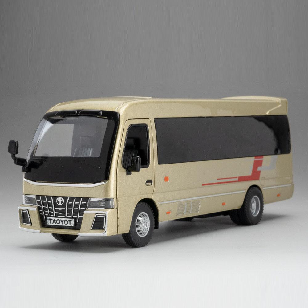 1:32 Wuling Rongguang Coaster Car Model Toy Doors Opened Pull Back Truck Models Sound Light Decorations Present for Children