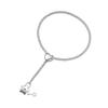 Trendy Heart Necklace Charm with Star Shaped Lock Sturdy Alloy Pendant Silver Plated Jewelry Accessory for Ladies