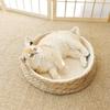 Round Large Woven Cat Bed Wear-Resistant Dog Sleeping Bed Comfortable Pet Sofa Bed  Play Exercise