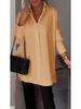Plus Size Women's Casual Long-Sleeve Multi-Color Solid Shirt