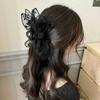 1Pc Light Luxury Multi-layer Lace Bow Grab Clip Large Shark Clip Bridal Headdress for Wedding Banquet Holiday Party Decoration