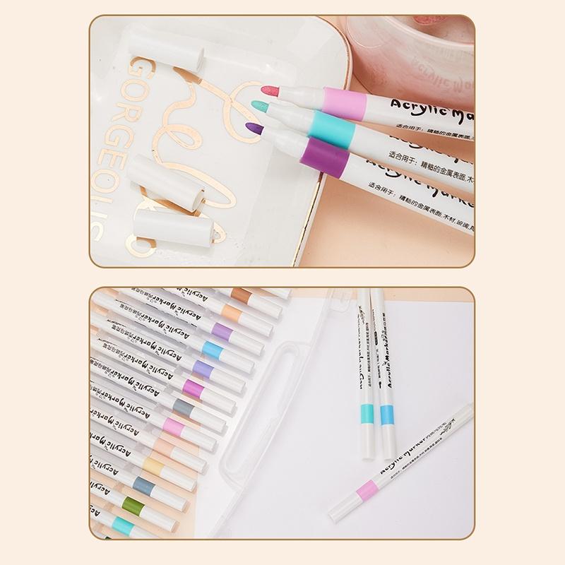 Acrylic Paint Marker Set Odorless Water Based 12/24/36/48/60Pcs for Holiday Decoration DIY Handcraft Making