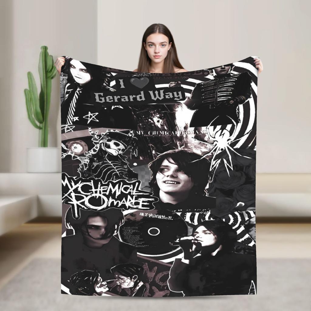 My Chemical Romance Soft Warm Blankets  Decorative Plush Throw Blanket Funny Couch Chair Flannel Bedspread Sofa Bed Cover