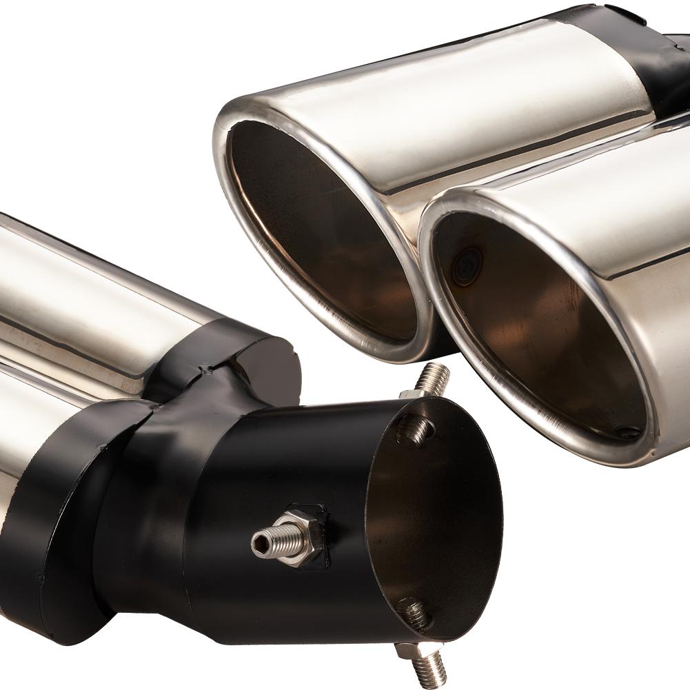 Twin Head Curved Exhaust Tail Pipe Fits 60mm Outlet Car Exhaust End Pipes Oblique Outlet Tailpipes Muffling End Tip Round