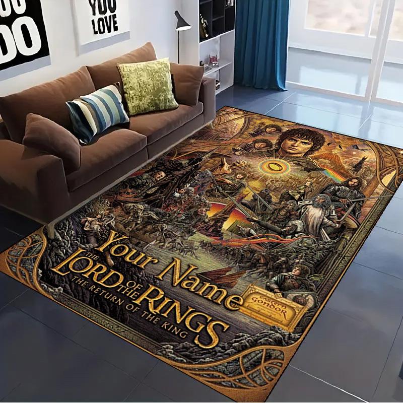 Name Custom Lord Rings Carpet Rug for Living Room Bedroom Home Sofa Decoration,Kids Play Non-slip Floor Mat