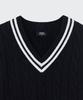 MUSINSA STANDARD Cable V-Neck Cricket Knit [Navy]