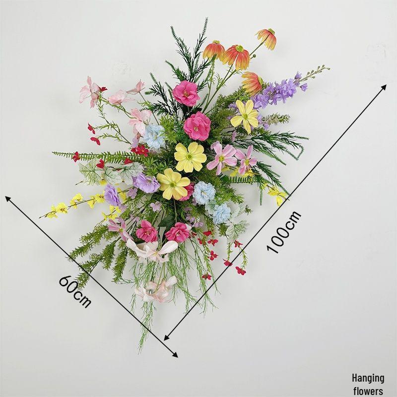 Monet Garden Wedding Arrangement: Mori Style Artificial Flower Row for Ground, Window, and Hotel Decoration.