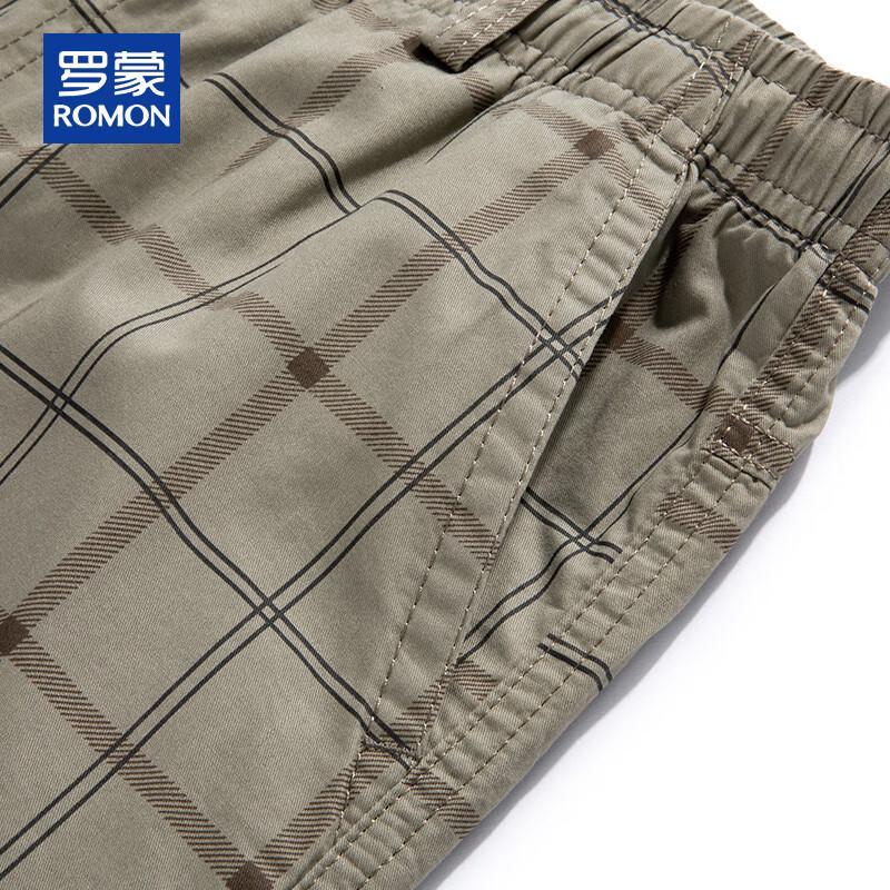ROMON Pánské letní kostkované bavlněné zkrácené ležérní kalhoty