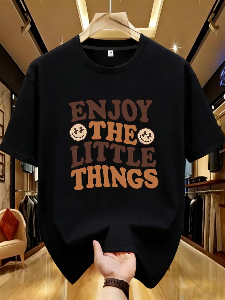 Wzm1041120english Letter Printed Plus Size Unisexs Round Neck Summer Casual Short Sleeved Street Fashion Versatile Tshirt