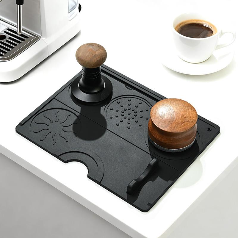 1pc Coffee Utensils Tamper Mat Food Grade Silicone Pad Non Slip Protective Pad Coffee Powder Pad Storage Mat