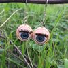 Unique Gothic Doll Eye Stud Earrings Punk Rock Accessories Lightweight Sturdy Acrylic Design Edgy Hip Hop Ear Studs