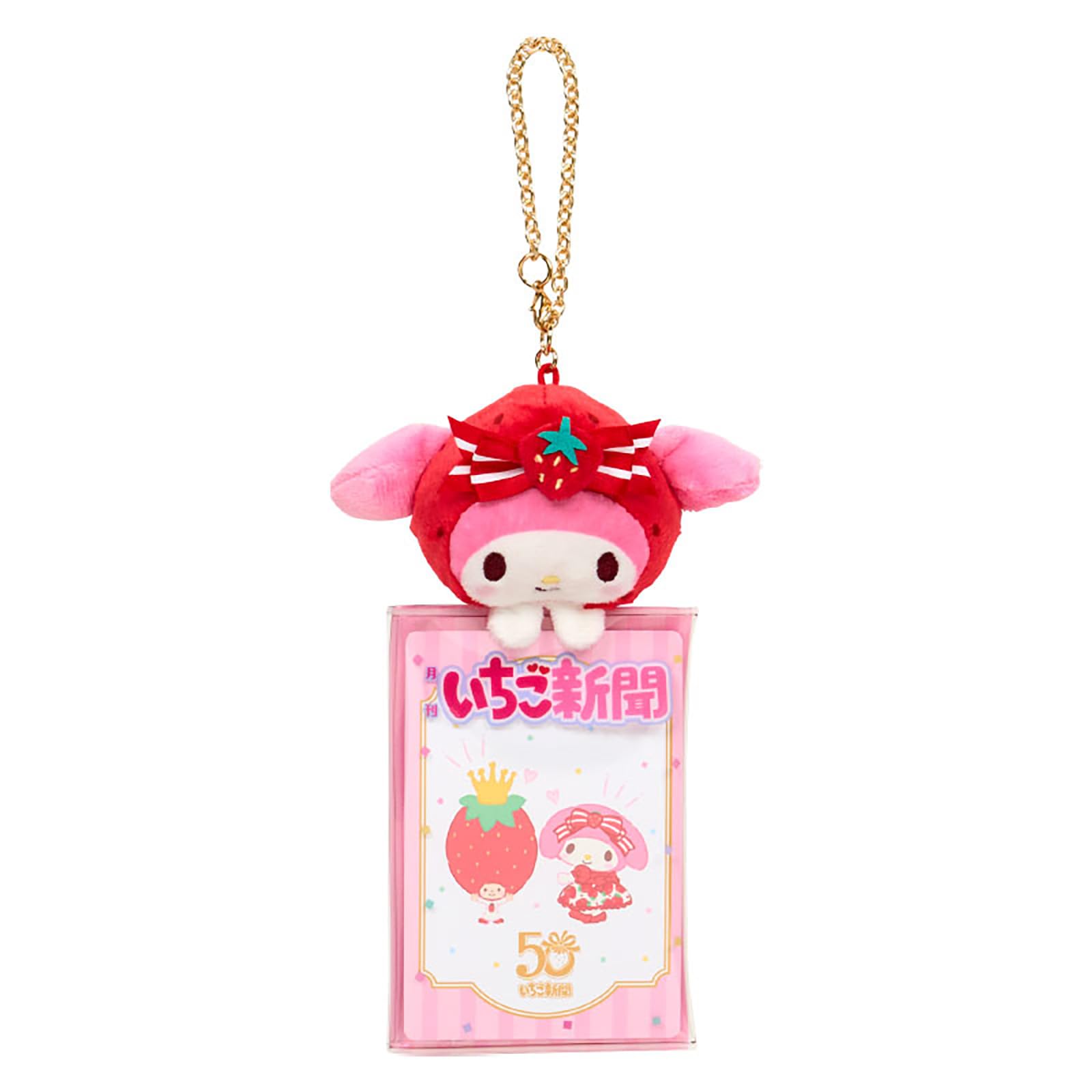

Sanrio Прозрачный чехол с талисманом Газета 50-х годов My Melody Стальной прозрачный чехол для хранения аксессуаров 290467 (Клубничный юбилей) ПВХ, полиэстер,