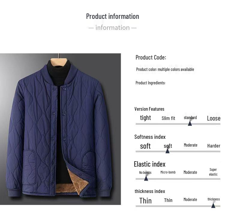 Men's Lambswool Cotton Winter Jacket - Middle-aged Father's Warm Loose Coat with Thick Velvet Liner