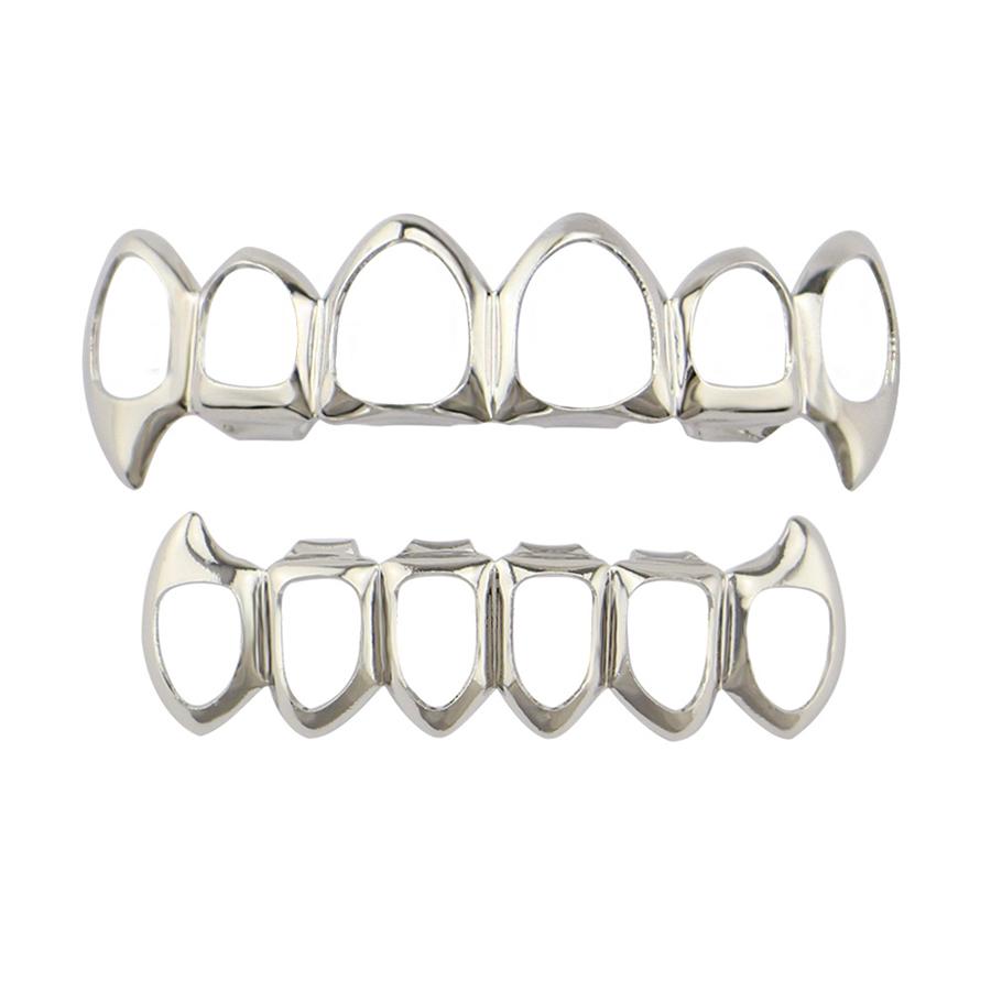 1 Set Hip Hop Teeth Top and Bottom Mouth Teeth Grills Fashion Removable Braces